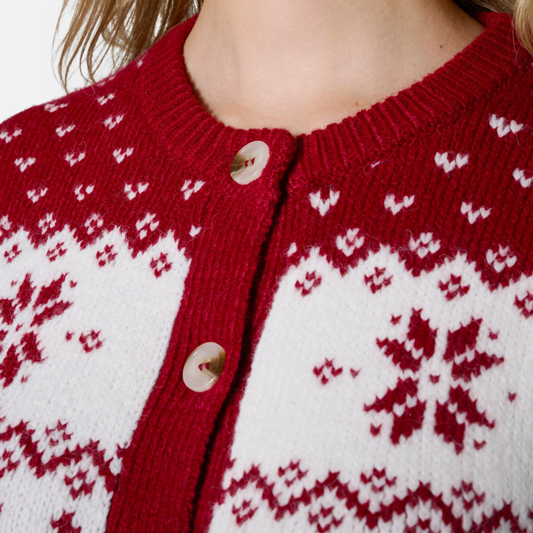 Roter Weihnachts-Cardigan Damen - Image 5