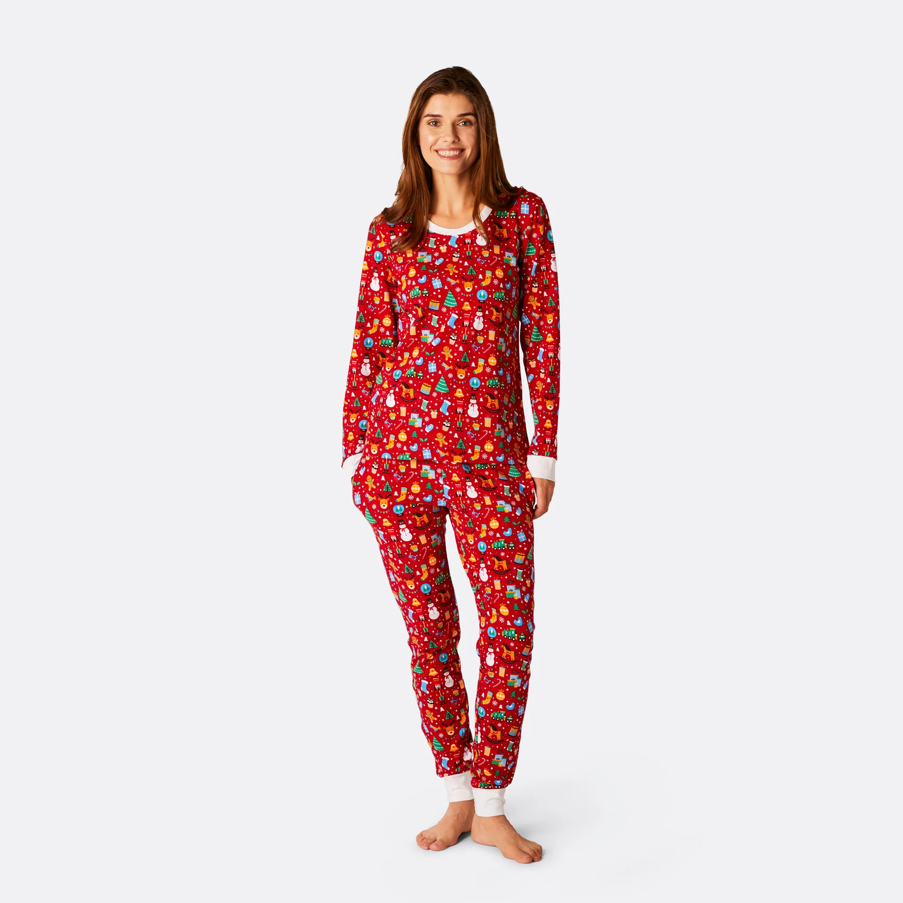 Roter Weihnachtstraum Weihnachtspyjama Damen