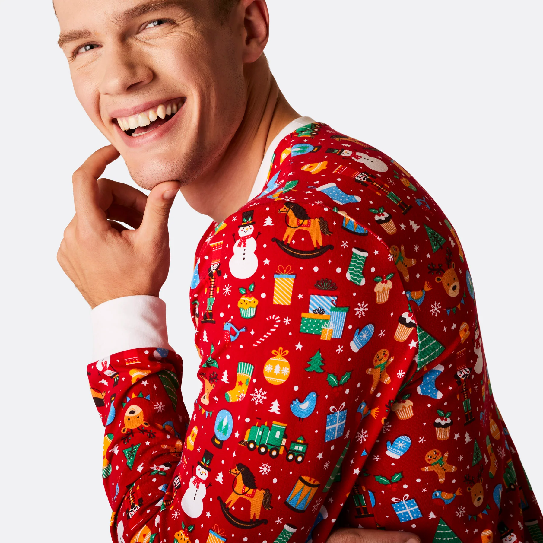 Roter Weihnachtstraum Weihnachtspyjama Herren - Image 4