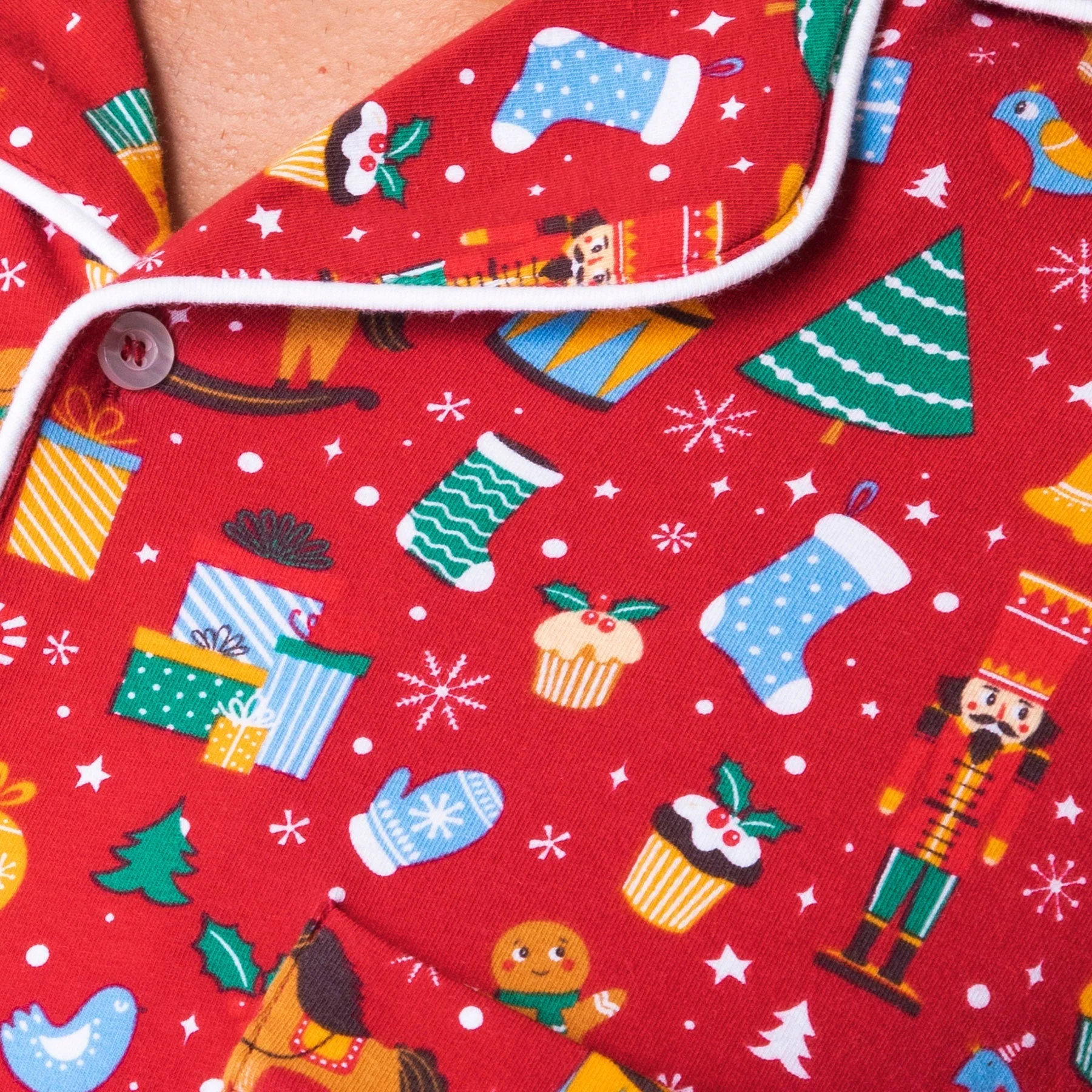 Roter Weihnachtstraum Weihnachtspyjama mit Kragen Kinder - Image 3