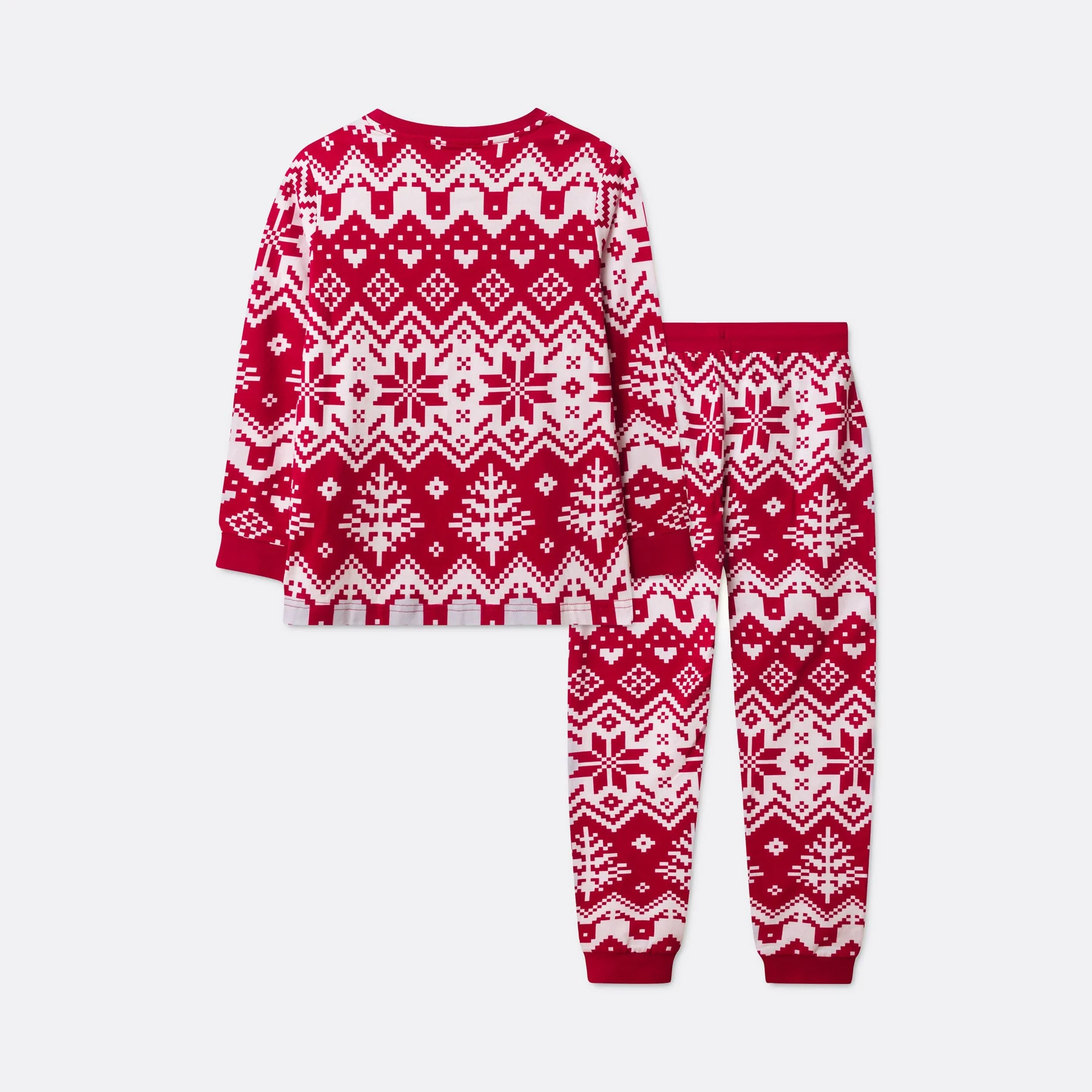 Roter Winter Strickmuster Weihnachtspyjama Kinder - Image 7