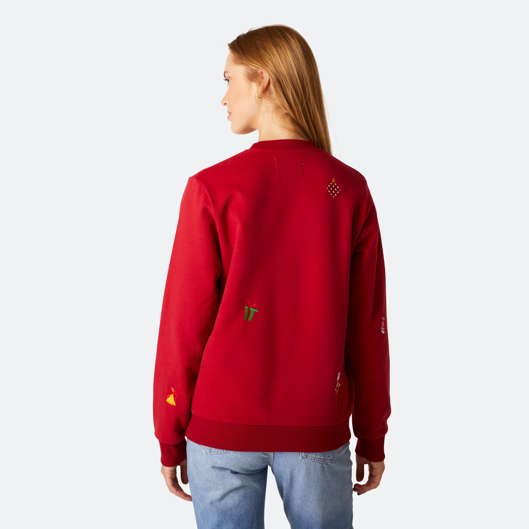 Rotes Weihnachts-Sweatshirt Damen - Image 3
