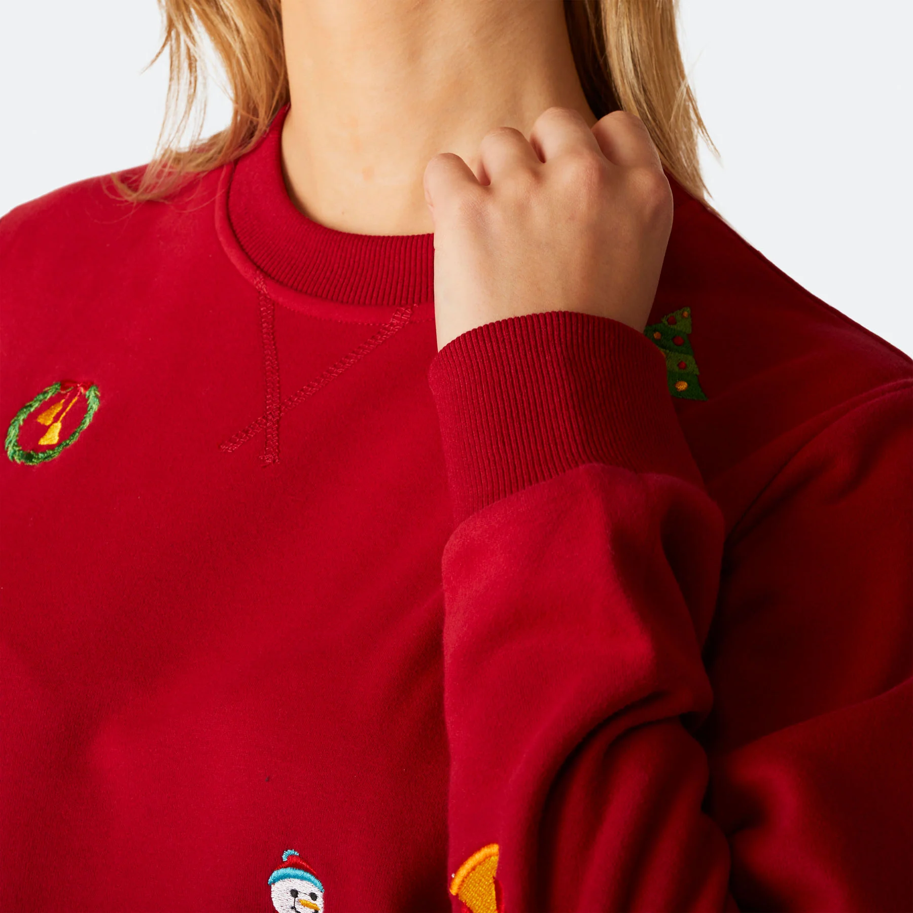 Rotes Weihnachts-Sweatshirt Damen - Image 4
