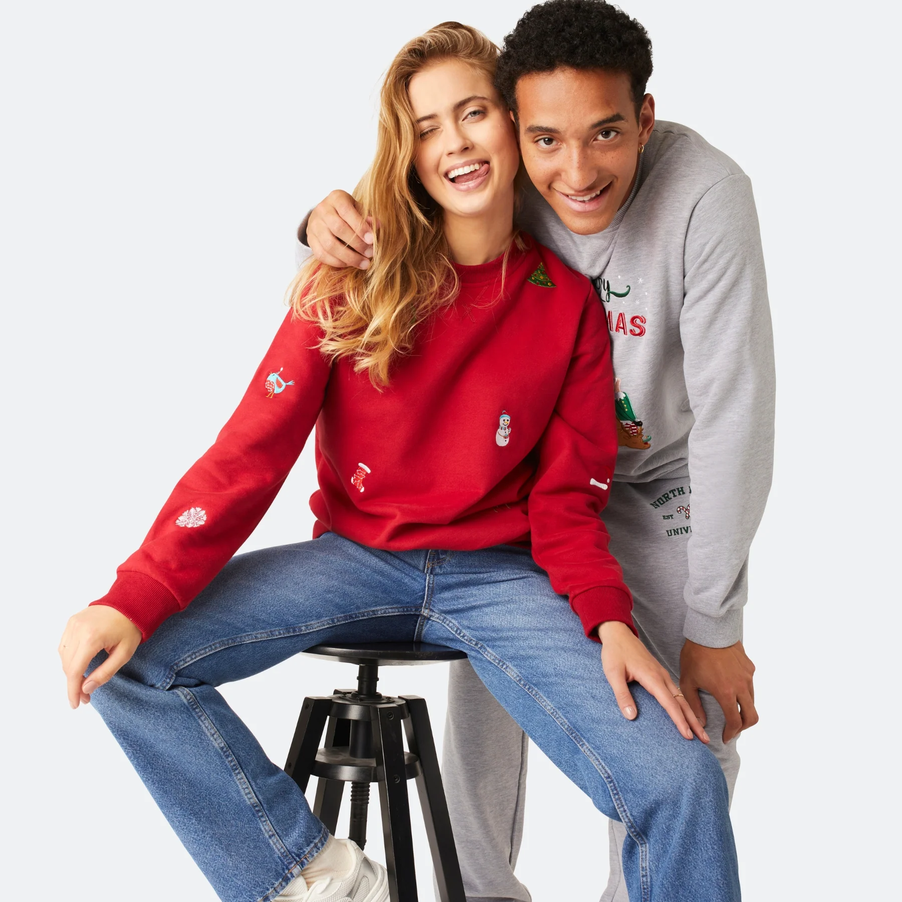 Rotes Weihnachts-Sweatshirt Damen - Image 6