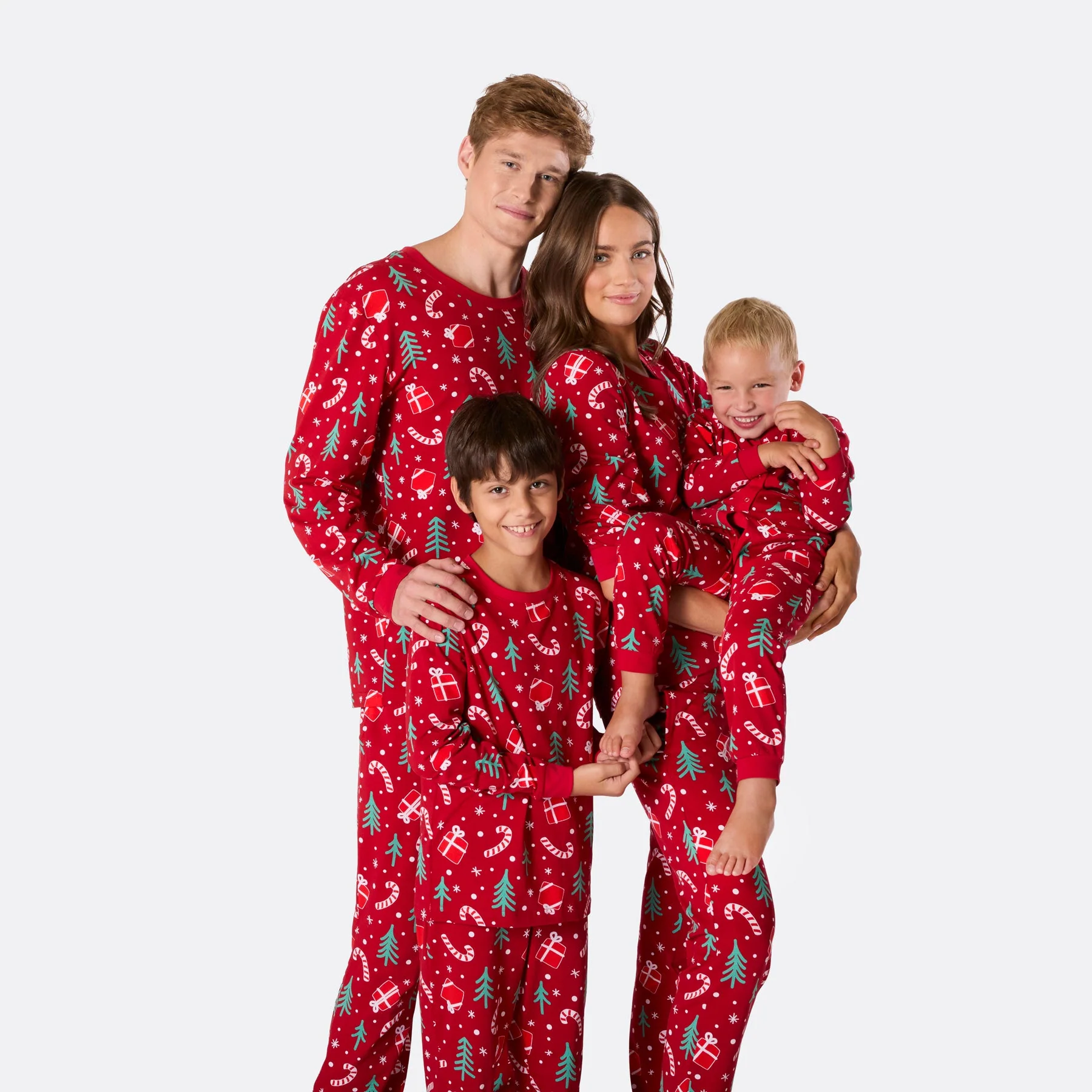 Rotes Weihnachtsmuster Overall Weihnachtspyjama Kinder - Image 9