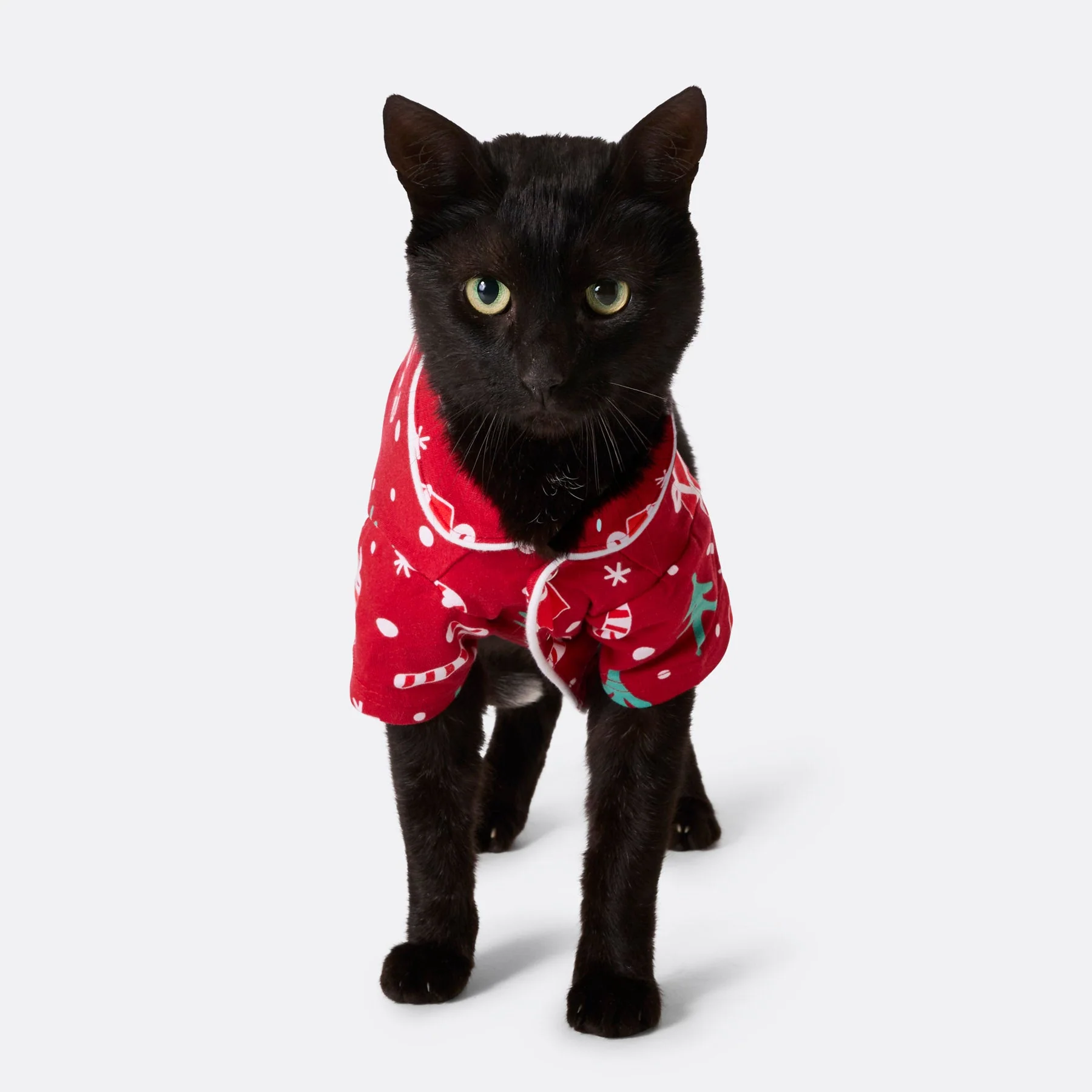 Rotes Weihnachtsmuster Weihnachtspyjama für Katzen - Image 2