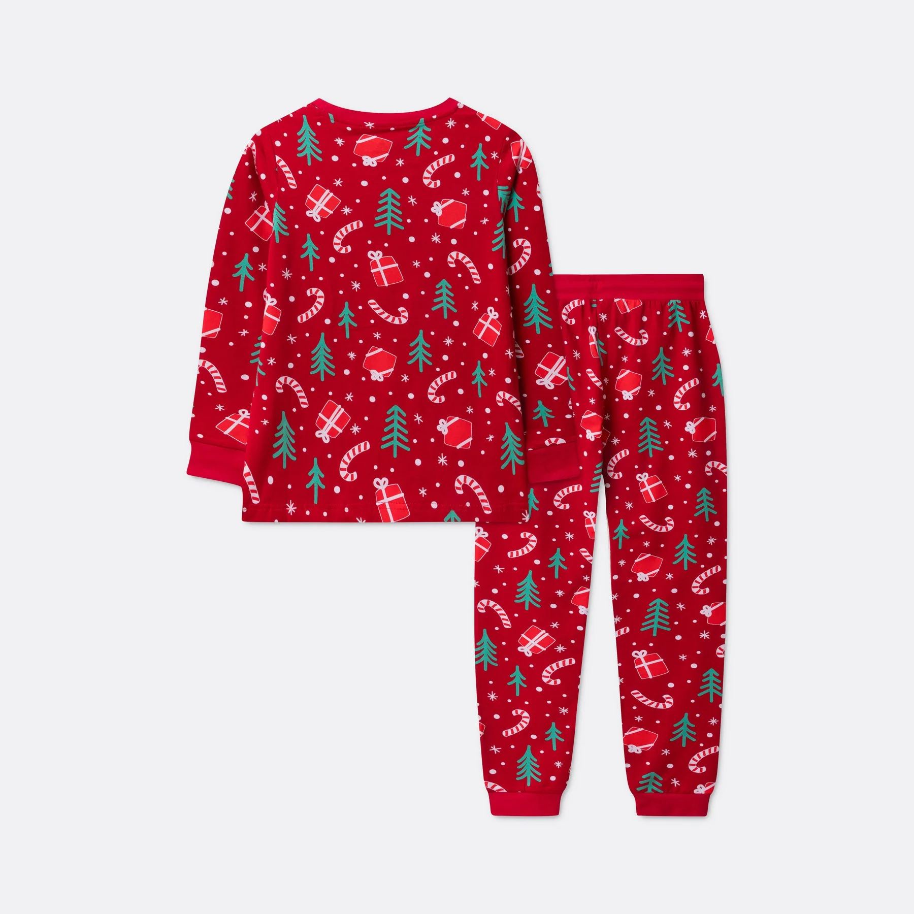 Rotes Weihnachtsmuster Weihnachtspyjama Kinder - Image 2