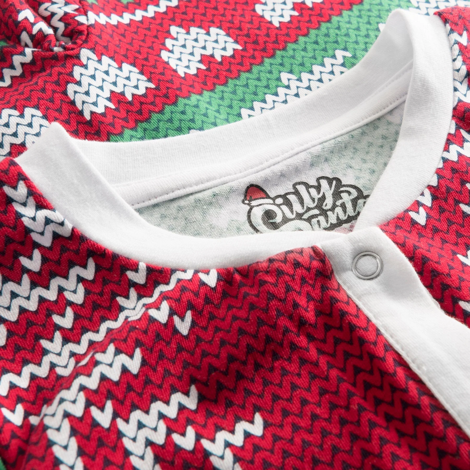 Roter Strickmuster Overall Weihnachtspyjama Kinder - Image 3