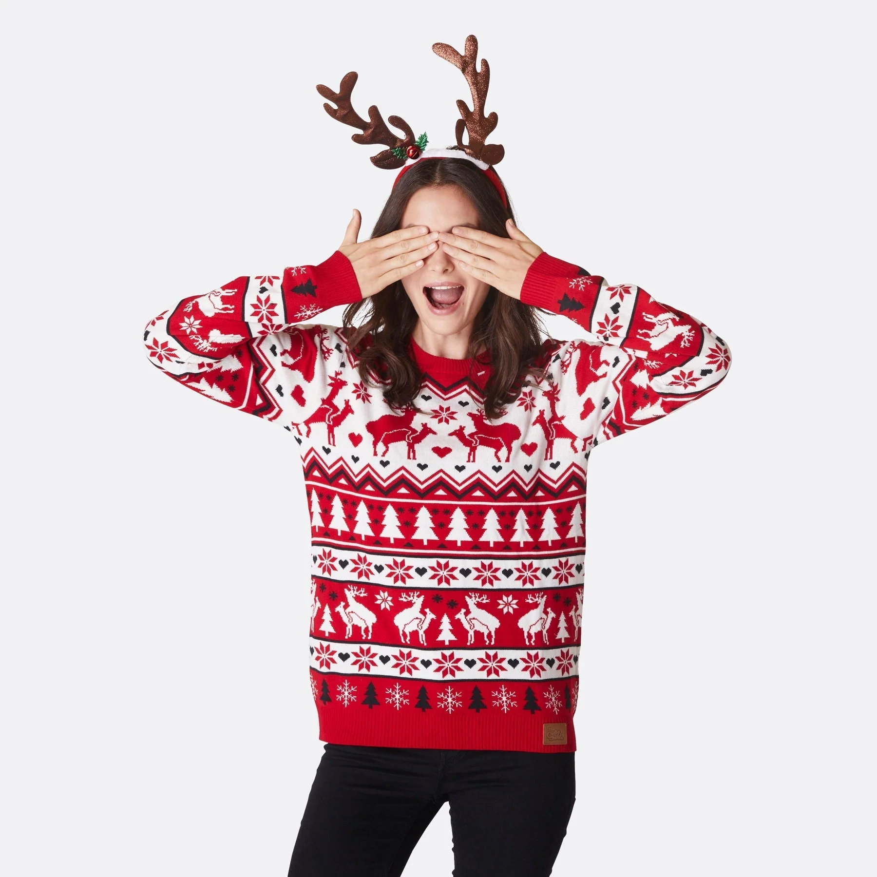 Paarende Rentiere Weihnachtspullover Damen - Image 2