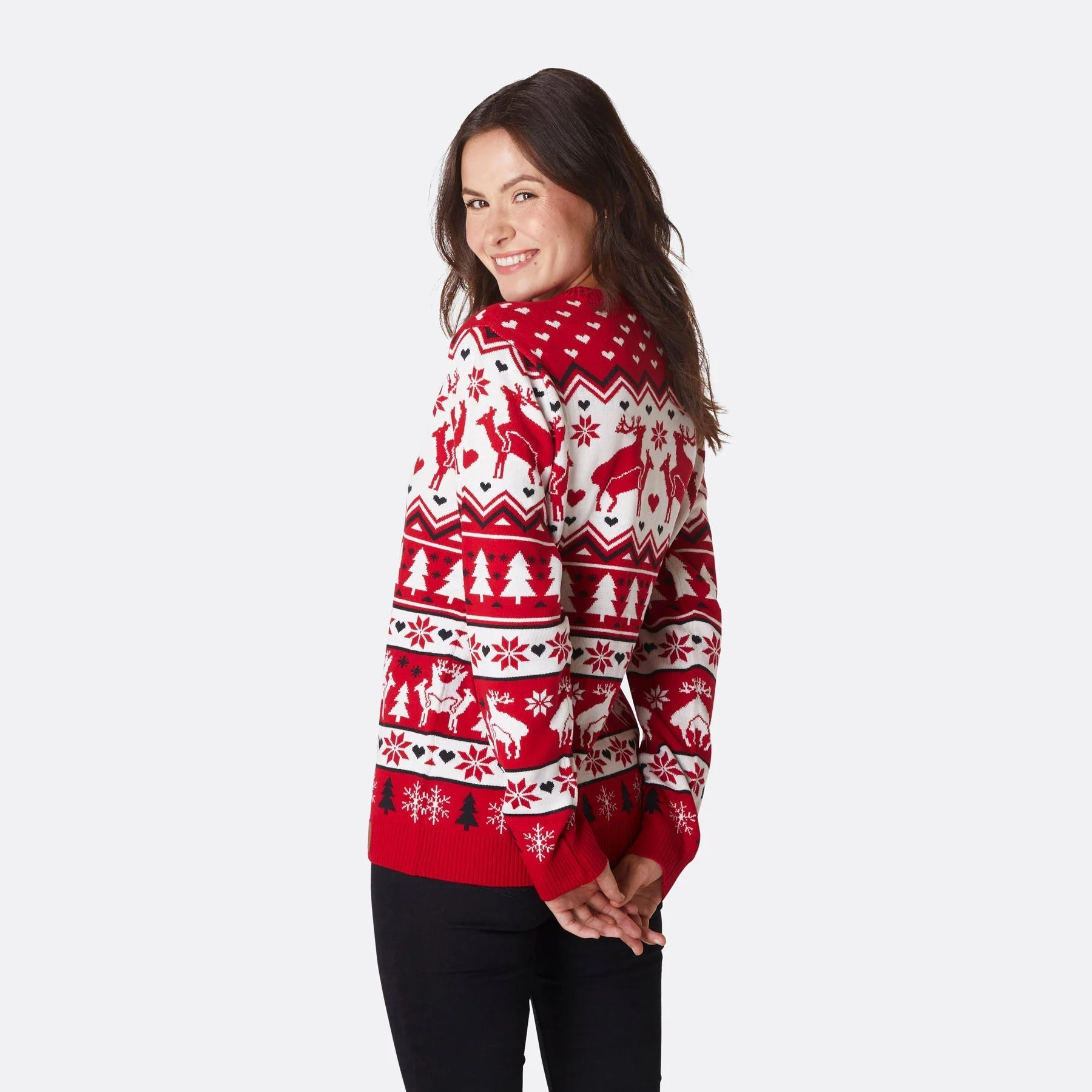 Paarende Rentiere Weihnachtspullover Damen - Image 3