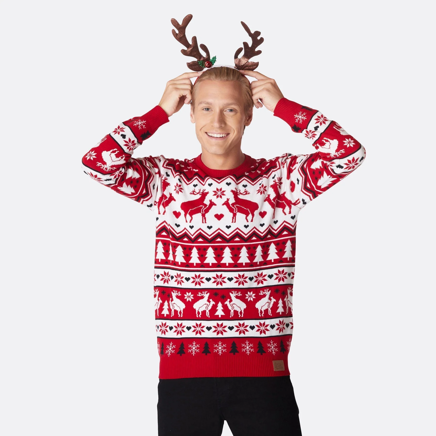 Paarende Rentiere Weihnachtspullover Herren - Image 2