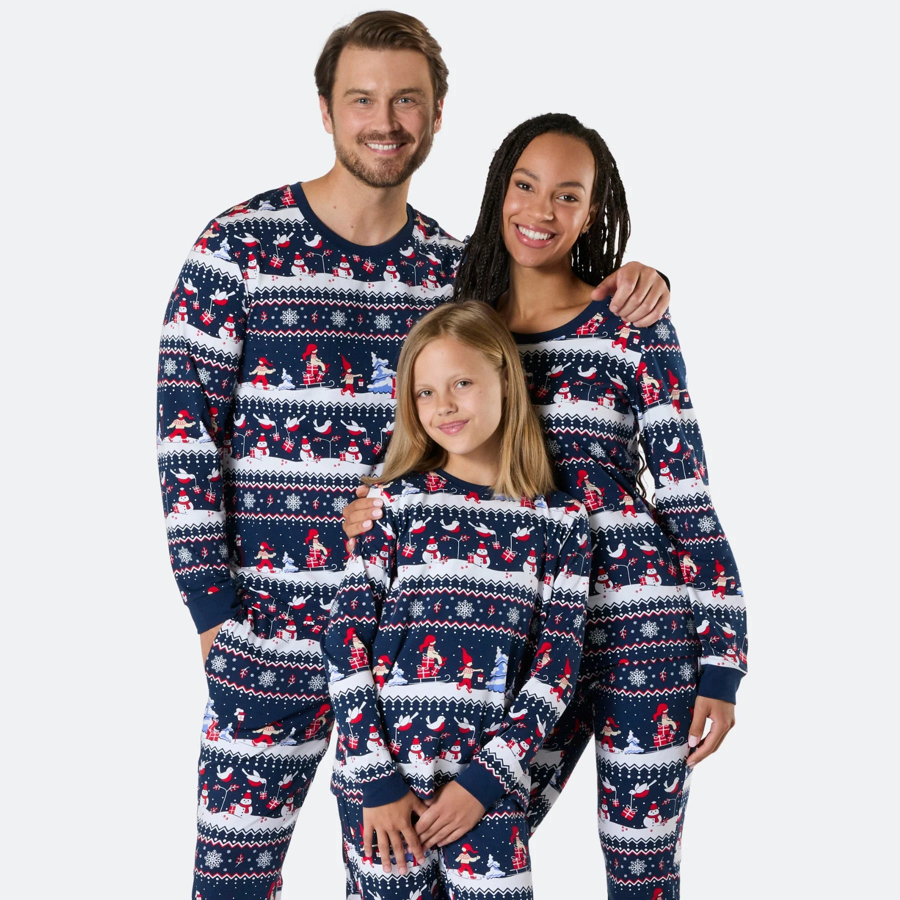 Weihnachtslandschaft Weihnachtspyjama Familie