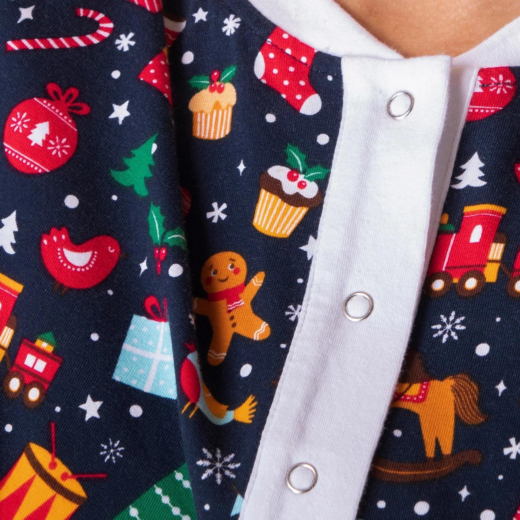 Blauer Weihnachtstraum Overall Weihnachtspyjama Kinder - Image 7