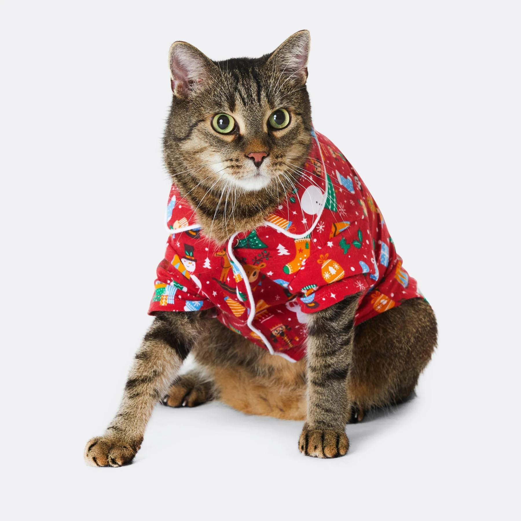 Roter Weihnachtstraum Weihnachtspyjama für Katzen