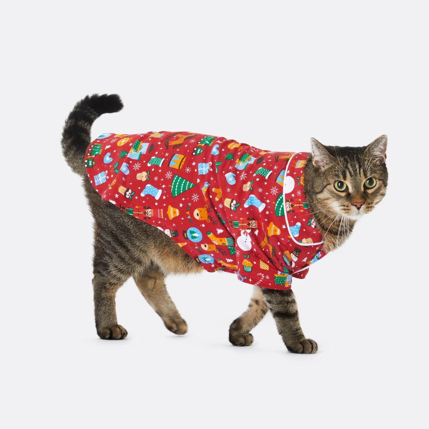 Roter Weihnachtstraum Weihnachtspyjama für Katzen - Image 2