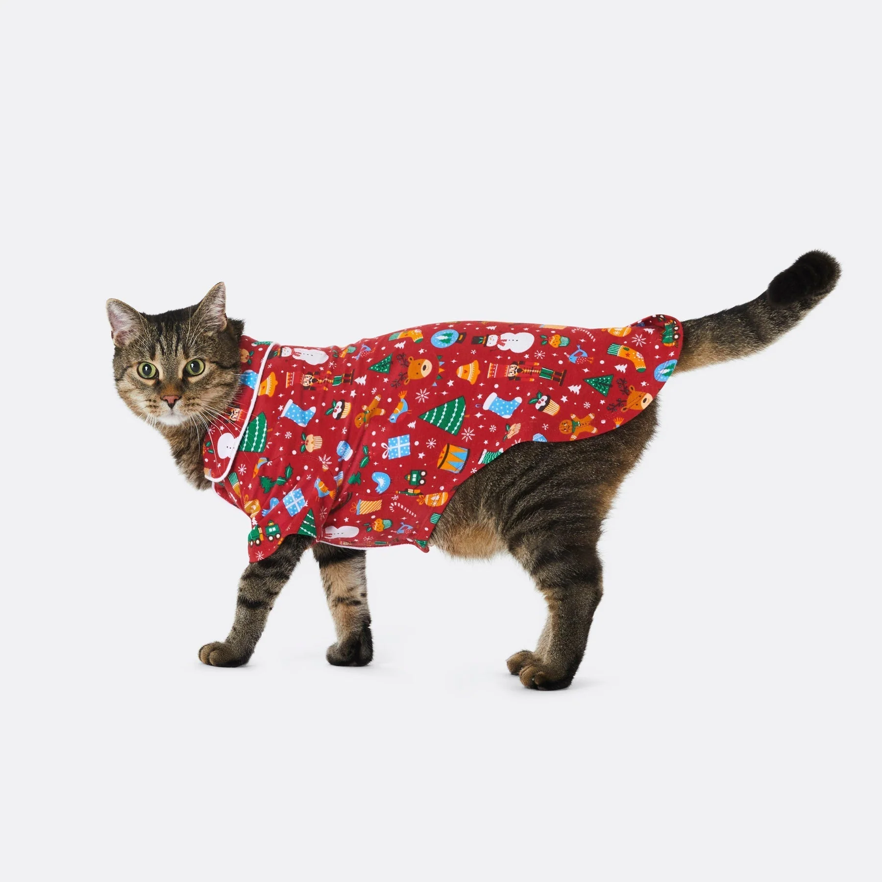 Roter Weihnachtstraum Weihnachtspyjama für Katzen - Image 3
