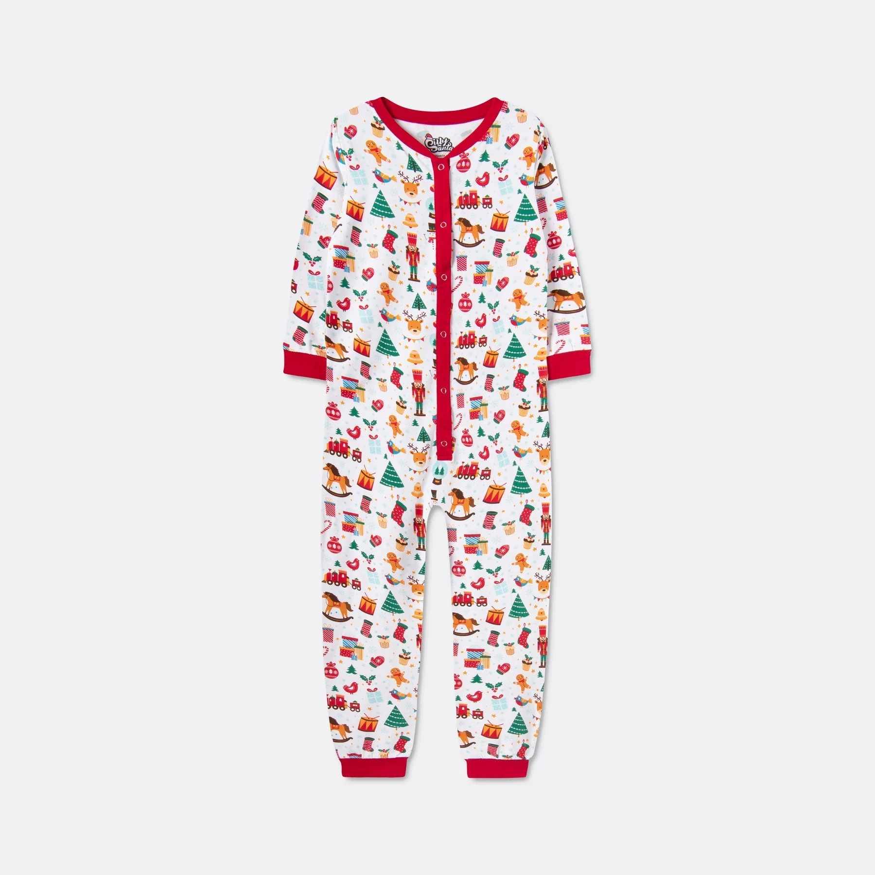Weißer Weihnachtstraum Overall-Pyjama Kinder