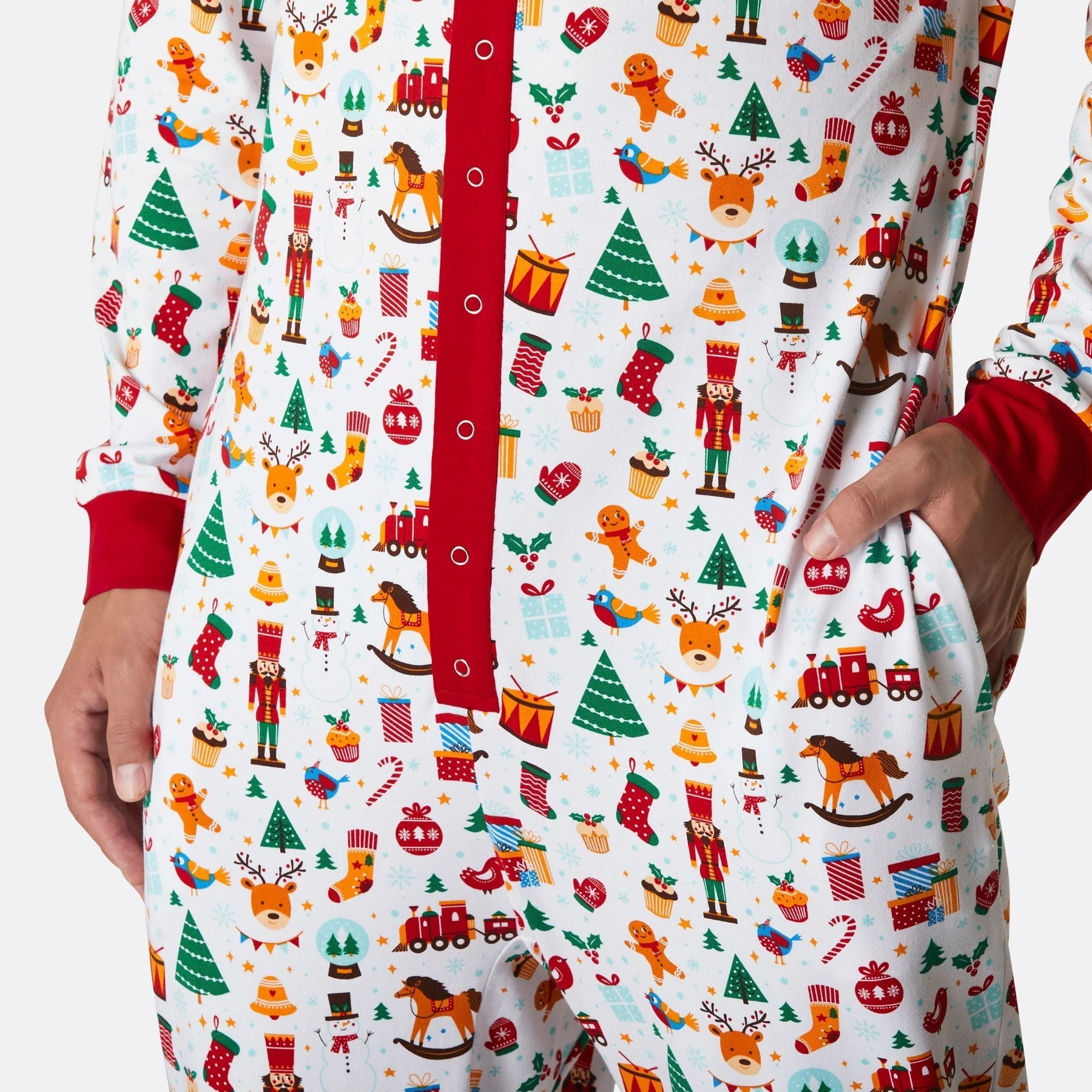 Weißer Weihnachtstraum Overall Weihnachtspyjama Herren - Image 4