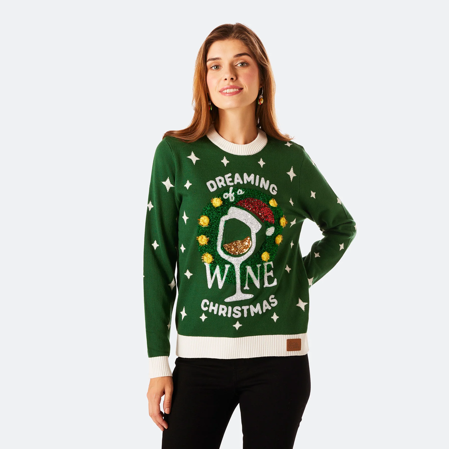 Wine Weihnachtspullover Damen - Image 2
