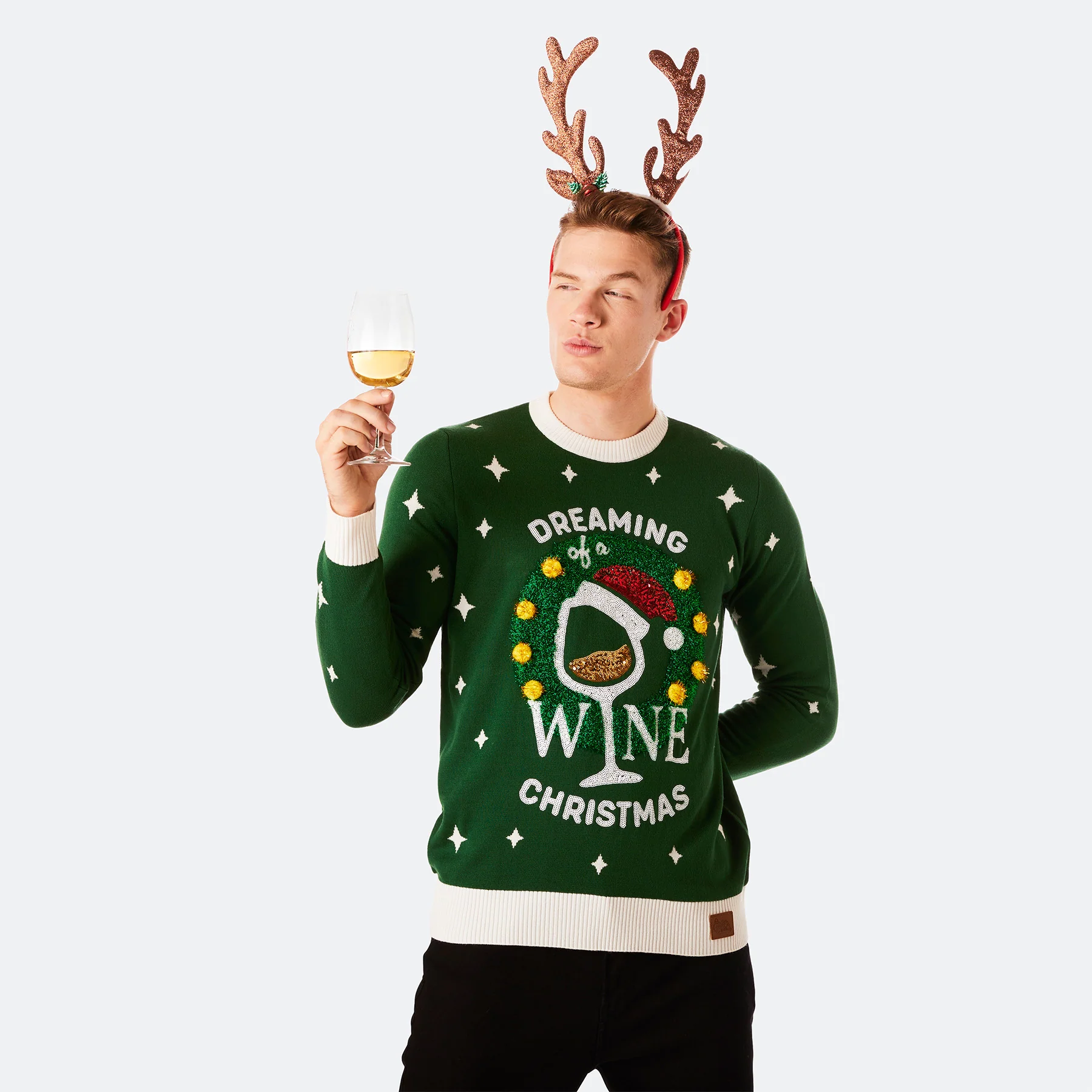 Wine Weihnachtspullover Herren - Image 2