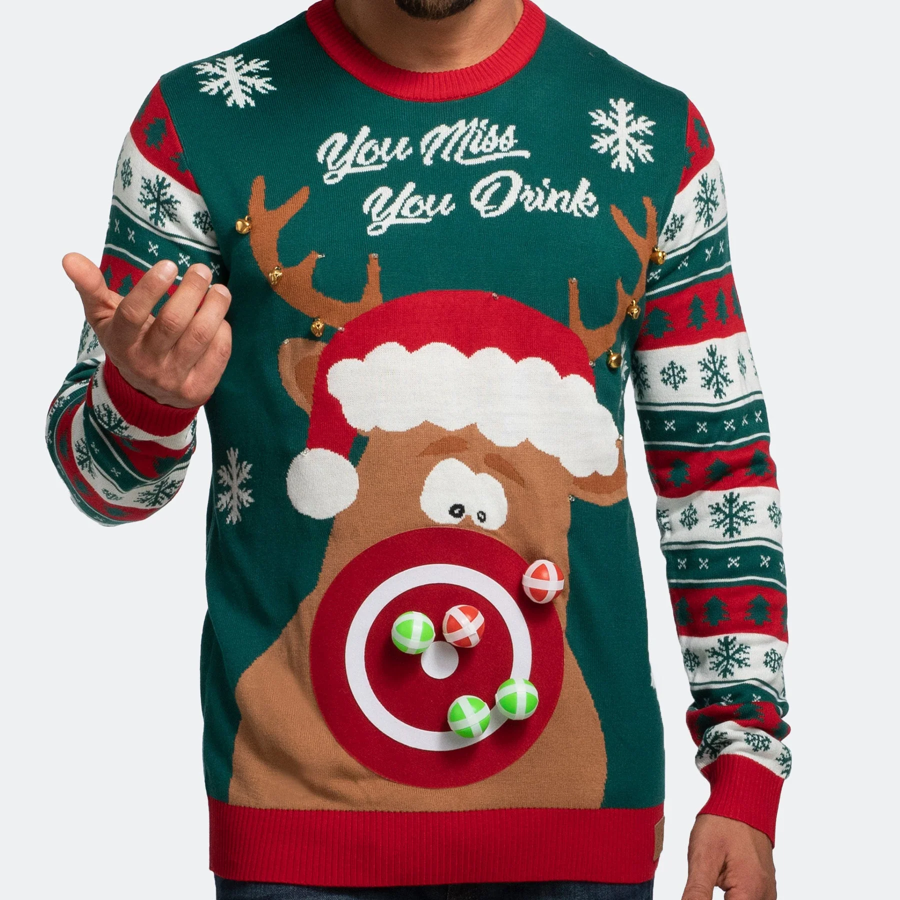 You Miss, You Drink! Weihnachtspullover Herren - Image 6